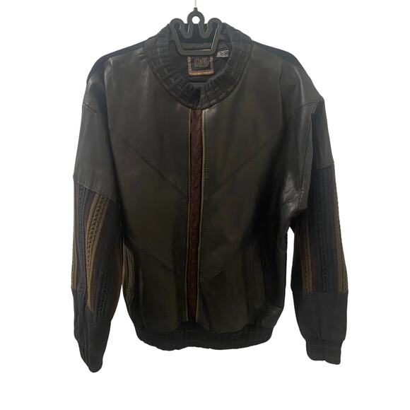Vintage Attache Leather Sweater Pullover Jacket Size Large - Picture 1 of 7
